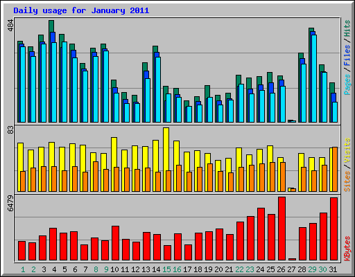 Daily usage for January 2011