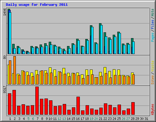 Daily usage for February 2011