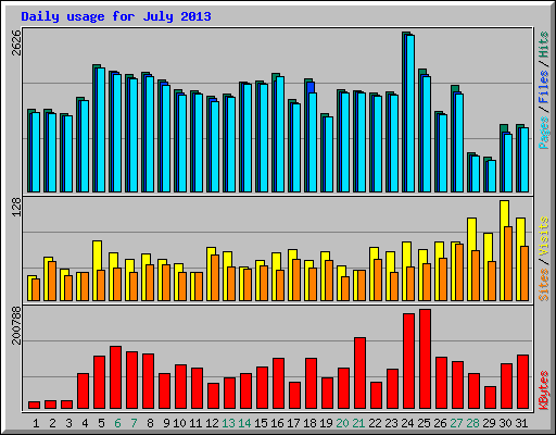 Daily usage for July 2013