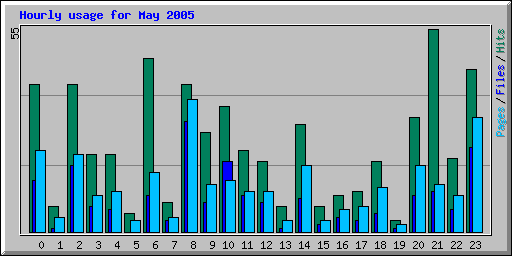 Hourly usage for May 2005