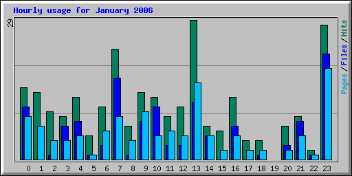 Hourly usage for January 2006