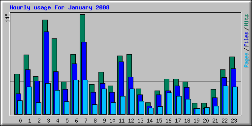 Hourly usage for January 2008