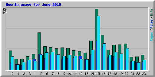 Hourly usage for June 2010