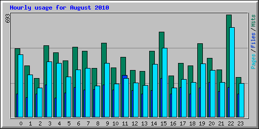 Hourly usage for August 2010