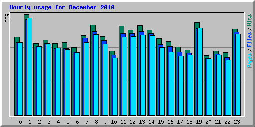 Hourly usage for December 2010