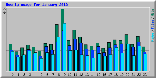 Hourly usage for January 2012