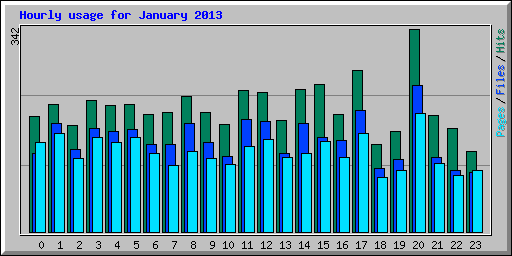 Hourly usage for January 2013