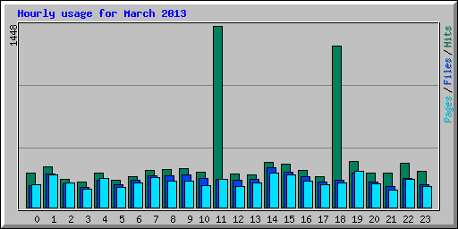 Hourly usage for March 2013