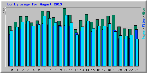 Hourly usage for August 2013