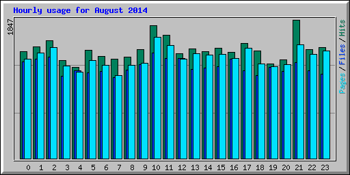 Hourly usage for August 2014